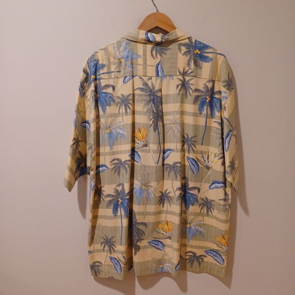 Tommy Bahama Vintage Silk Hawaiian Tropical Camp Shirt Loop Collar Size XL - Picture 4 of 7